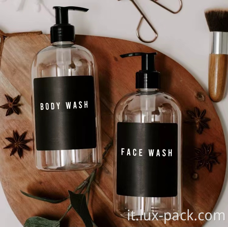 Bottiglia di cilindro in plastica all'ingrosso con distributore di pompe per lozione in plastica fantasiosa per imballaggio in shampoo crema per il corpo